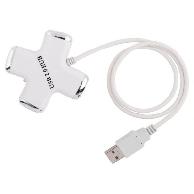 USB-разветвитель PC PET Cross 4-port USB 2.0 белый гар.3 мес.