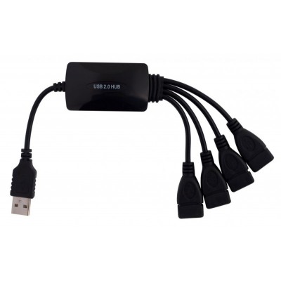 USB-разветвитель PC PET Splitter 4-port USB 2.0 черный гар.3 мес.