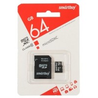 Карта памяти Smartbuy MicroSDHC 64Gb Class10 + Adapter