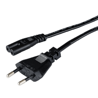 Кабель питания для ноутбука DeTech 2-pin 1.5 м черный