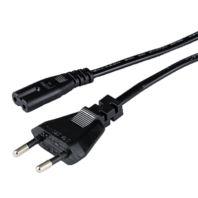 Кабель питания для ноутбука DeTech 2-pin 1.5 м черный