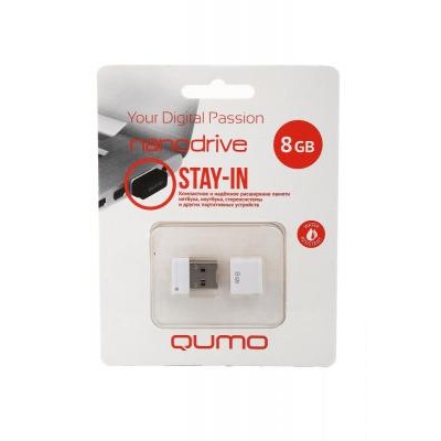 Флеш-накопитель Qumo 8GB Nano White USB2.0