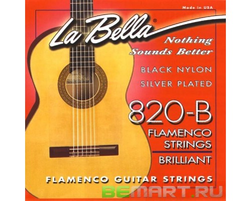 Струны для классической гитары La Bella 850B черный нейлон, обмотка золото