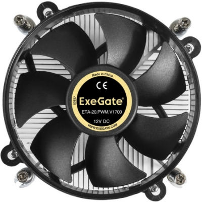 Кулер для процессора ExeGate ETA-20.PWM.V1700 LGA1366/1700/1150/1151/1155 4pin Al 90W