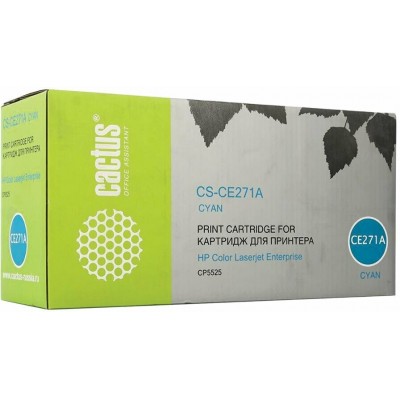 Картридж лазерный Cactus CS-CE271A для HP LJ Ent CP5525 голубой (15000стр.)