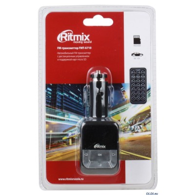 Автомобильный FM-модулятор Ritmix FMT-A710 чёрный MicroSD USB PDU