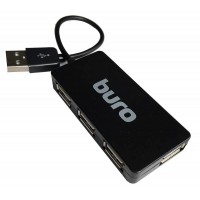 USB-разветвитель Buro BU-HUB4-U2.0-Slim 4порт. черный гар.3 мес.