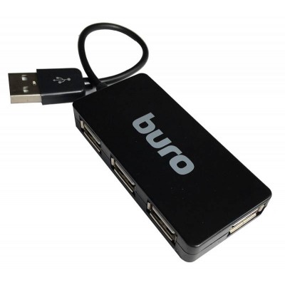 USB-разветвитель Buro BU-HUB4-U2.0-Slim 4порт. черный