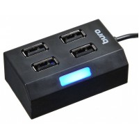 USB-разветвитель Buro BU-HUB4-U2.0 4порт. черный гар.3 мес.