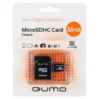 Карта памяти QUMO MicroSD 16Gb Class 10  + Adapter SD гар.6 мес.