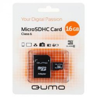 Карта памяти QUMO MicroSD 16Gb Class 10  + Adapter SD гар.6 мес.