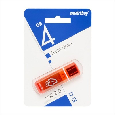 Флеш-накопитель Smart Buy 4Gb Glossy series Orange