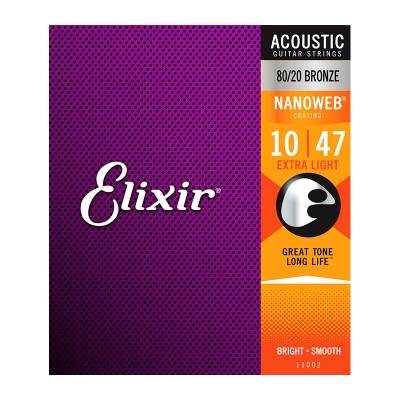 Струны для акустической гитары Elixir 16002 NanoWeb Extra Light