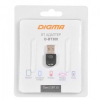 Адаптер Digma D-BT300 USB Bluetooth 3.0+EDR, class 2, 10 метров