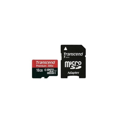 Карта памяти Transcend MicroSD HC Flash Card 16Gb Class10 + Adapter microSD-->SD гар.6 мес.