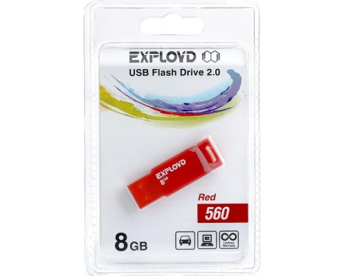 Флеш-накопитель Exployd 8GB USB2.0 560 (красный)