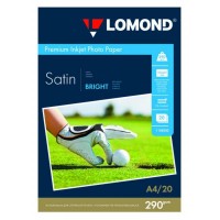 Бумага Lomond A4 290/20 белый сатин