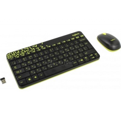 Комплект Logitech Wireless Desktop Combo MK240 черный/желтый Retail