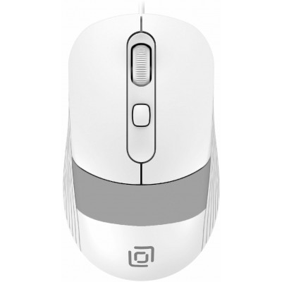 Мышь Oklick 310M белый/серый оптическая (2400dpi) USB