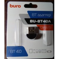 Адаптер Buro BU-BT40A USB Blotooth 4.0, class 1.5, 20 метров