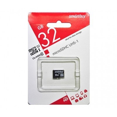 Карта памяти Smartbuy MicroSD HC Flash Card 32Gb Class 10  + Adapter microSD--> SD гар.6 мес.