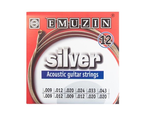 Струны для акустической гитары EMUZIN 12A232 Silver 12-стр
