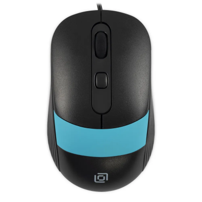 Мышь проводная Oklick 310M черный/синий оптическая (2400dpi) USB