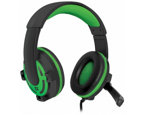 Наушники с микрофоном Defender Warhead G300 кабель-2.5м зеленый