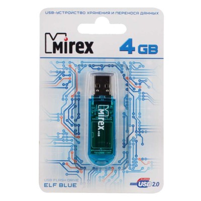 Флеш-накопитель Mirex CITY 4GB синий гар.6 мес.