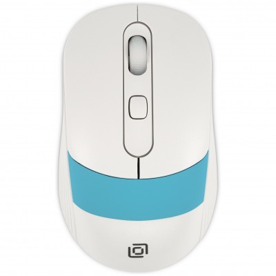 Мышь Oklick 310MW белый/синий 3200dpi оптическая USB
